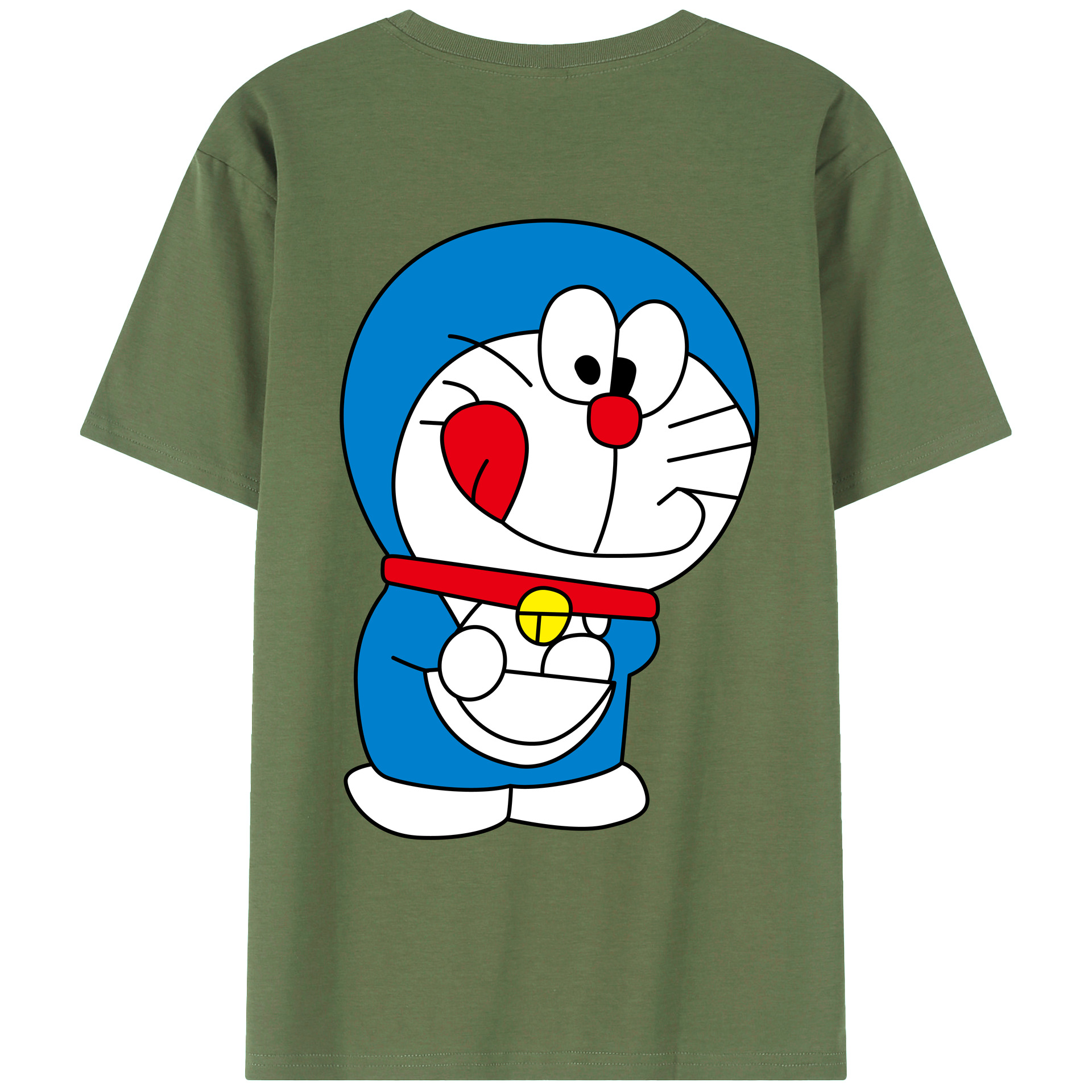 （画像用） ドラえもん Doraemon 綿100％ メンズ半袖Tシャツ（バックプリント） 通気性